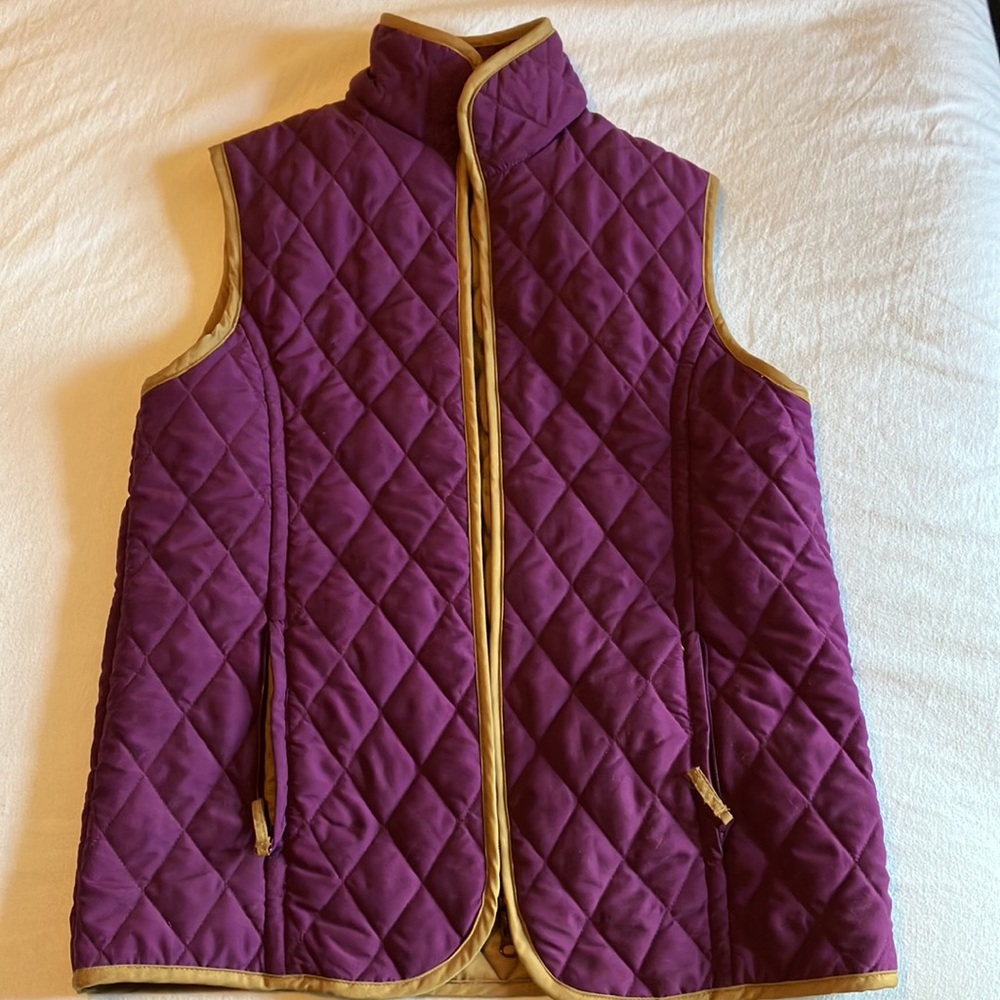 John partridge small quilted purple tan vest